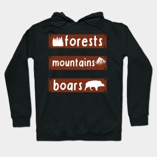 Wild boar forest mountains design men fan hunter Hoodie